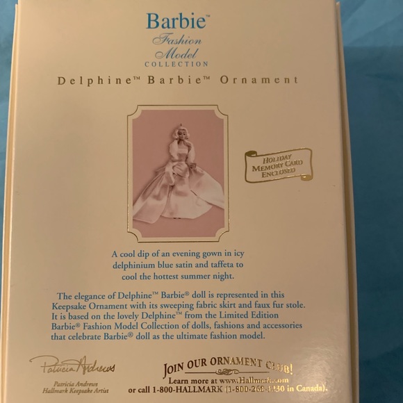 Barbie Delphine Ornament-Mint in Box - Picture 3 of 7